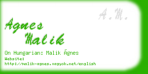 agnes malik business card