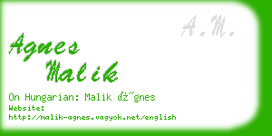 agnes malik business card